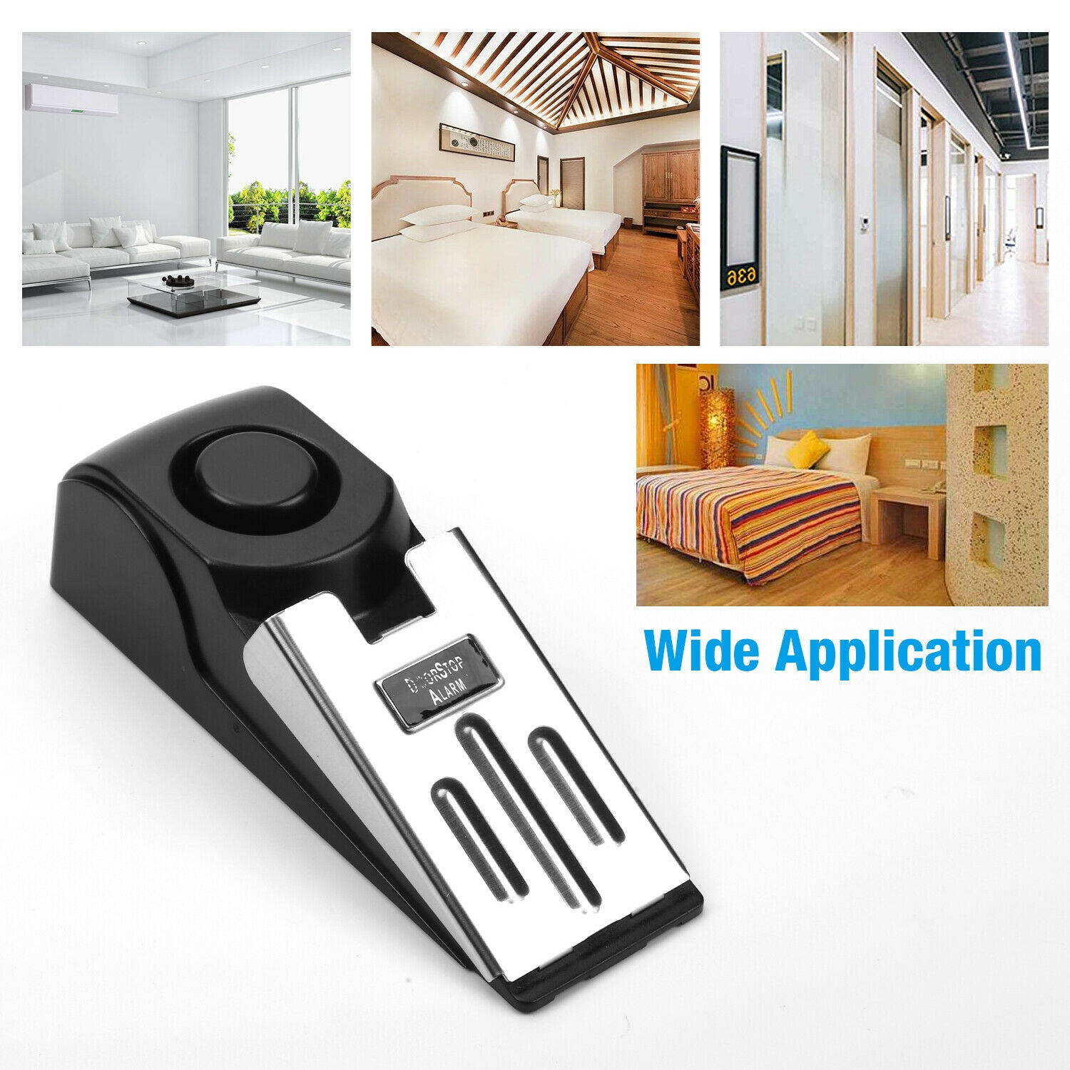 2PCS Door Stop Alarm Home Travel Wireless Security Alert Portable Kits Hotel