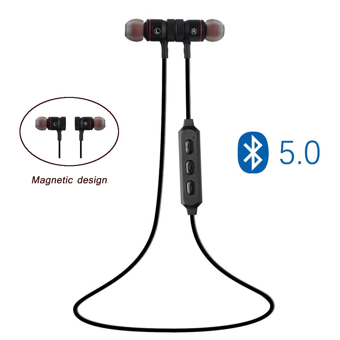 Bluetooth 5.0 Wireless Sport Earphone Magnetic design Headset Universal Earbuds