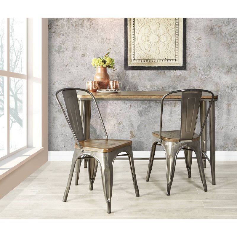 Set of 2 Indio Rectangle Dining Set Walnut - OSP Home Furnishings