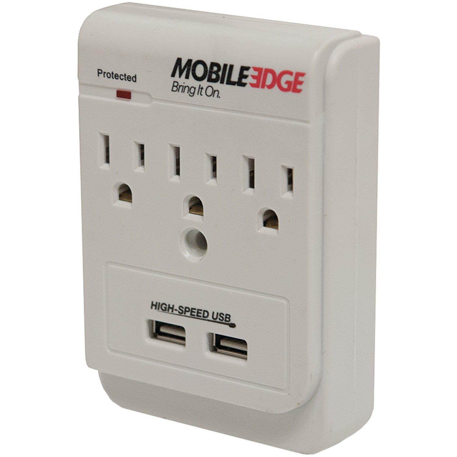 Mobile Edge Dual Power DX (3 AC and 2 USB Wall Outlet) Power Adapter