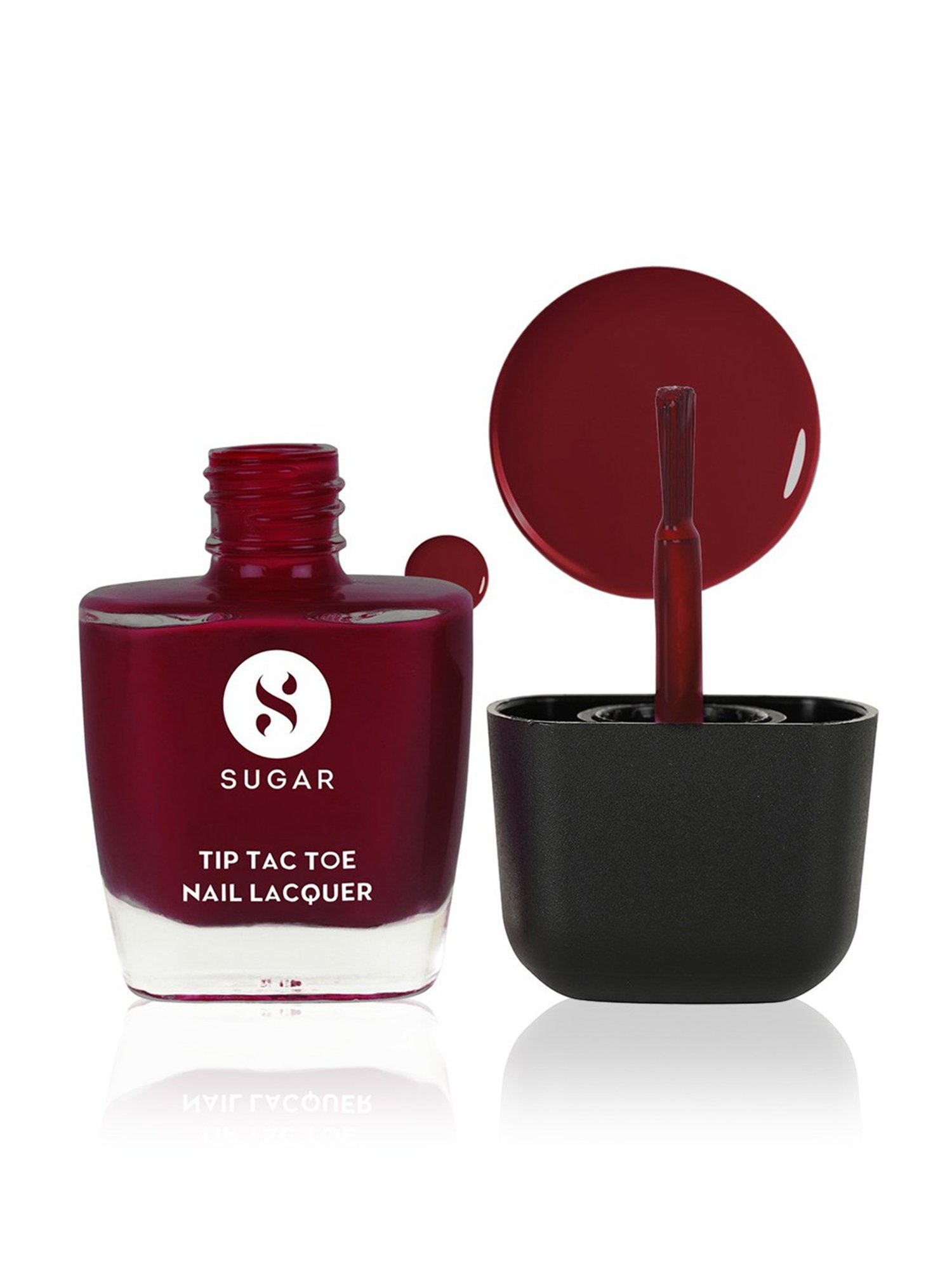 SUGAR Cosmetics Tip Tac Toe Nail Lacquer Classic 30 Maroon Meadow - 9 ml