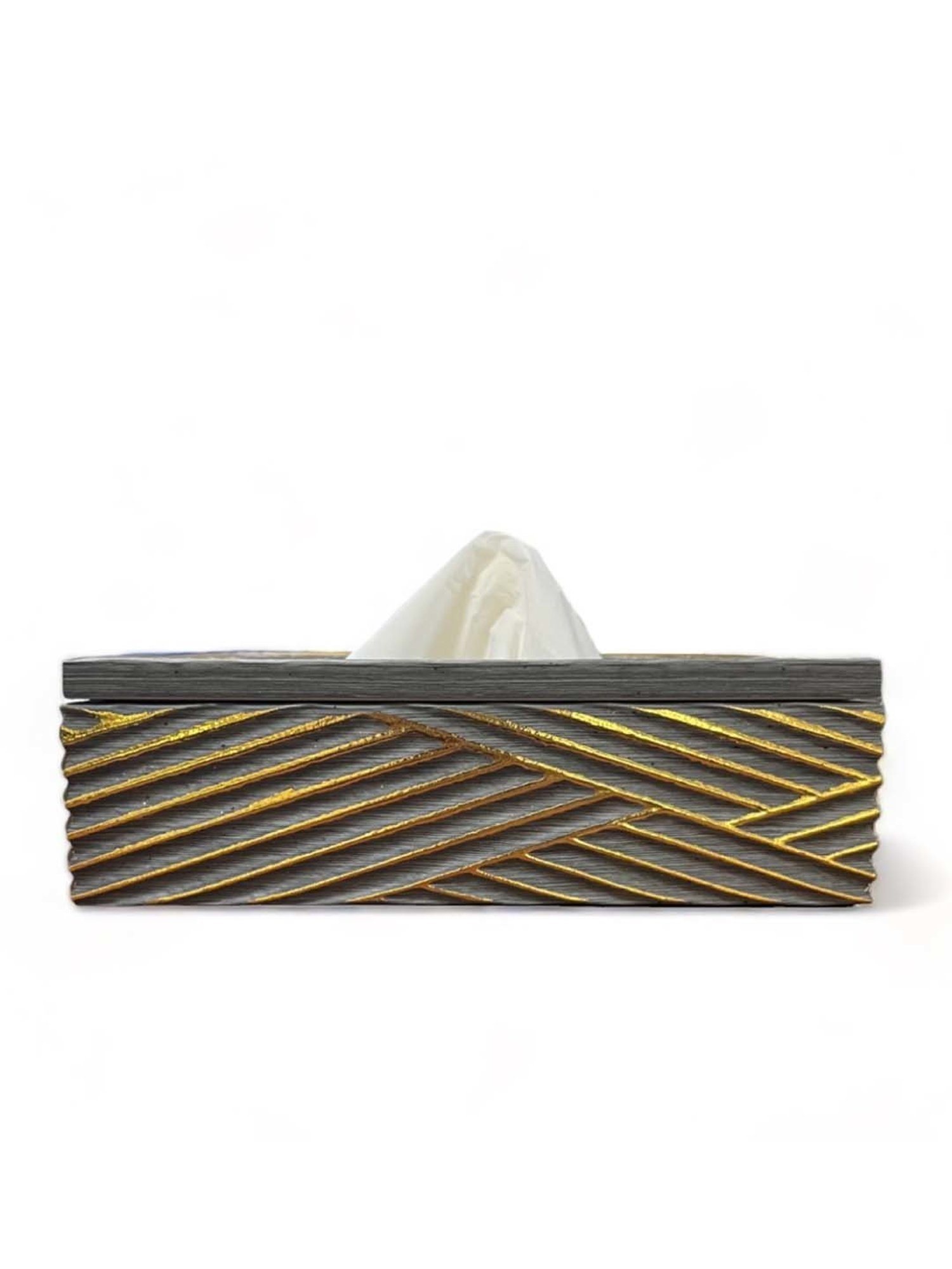 Art Street Grey Engineered Wood Rectangle Tissue Paper Napkin Box