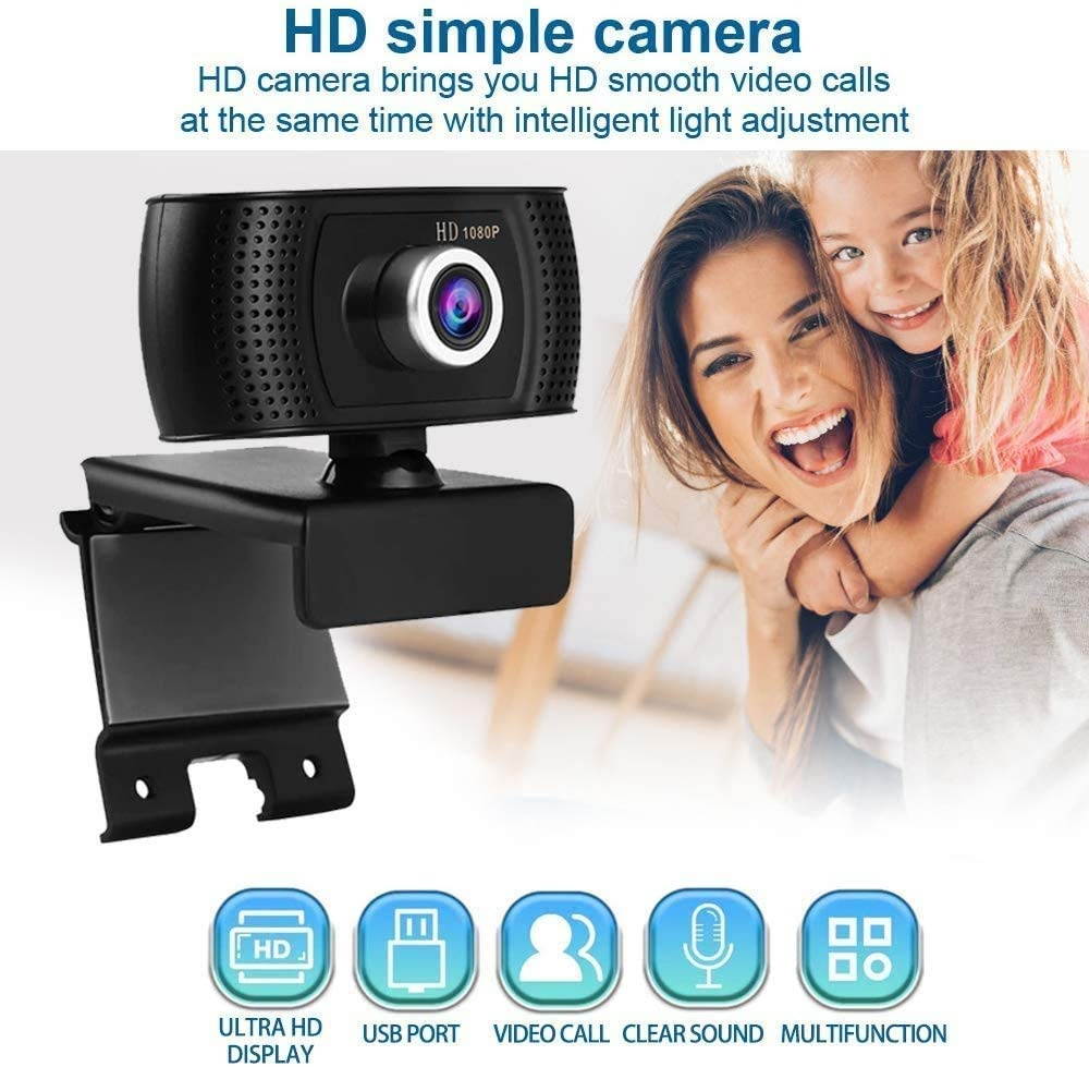 Full HD 1080P Webcam,Computer Camera,Adjustable Focusing USB Computer Camera for PC Laptop Desktop Video Calling,Conferencing Webcam