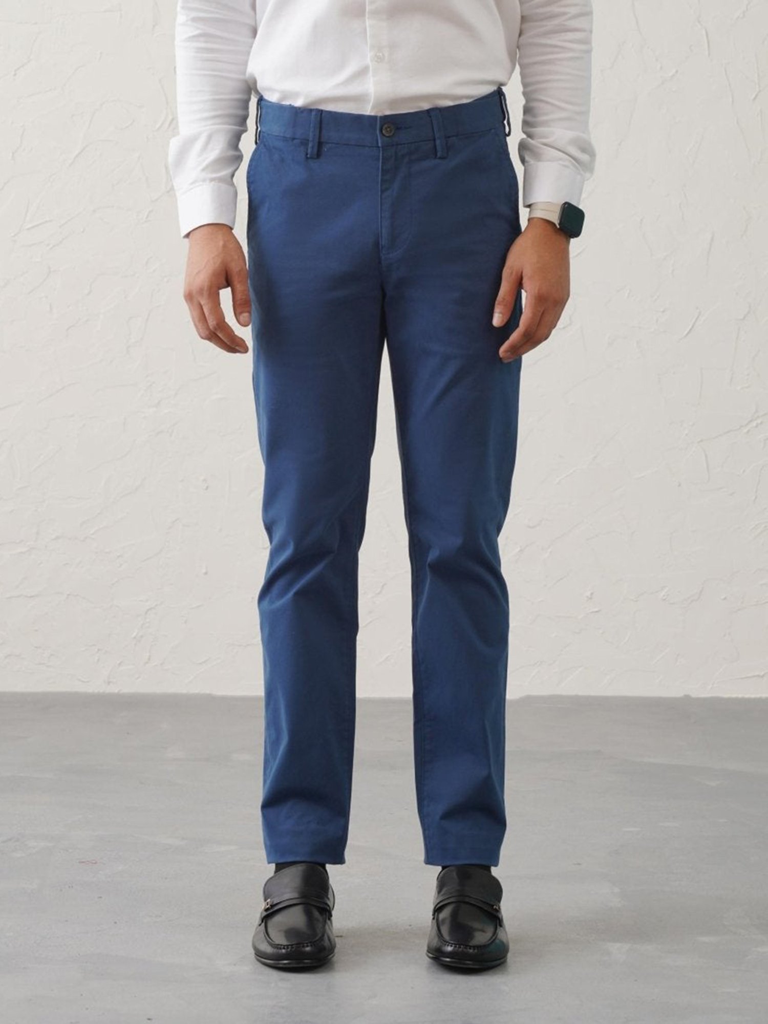 MinusOne Dark Blue Regular Fit Chinos