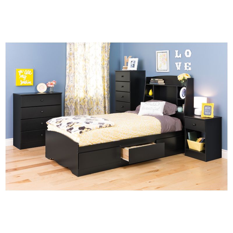 Astrid Bookcase Headboard - Twin - Black - Prepac