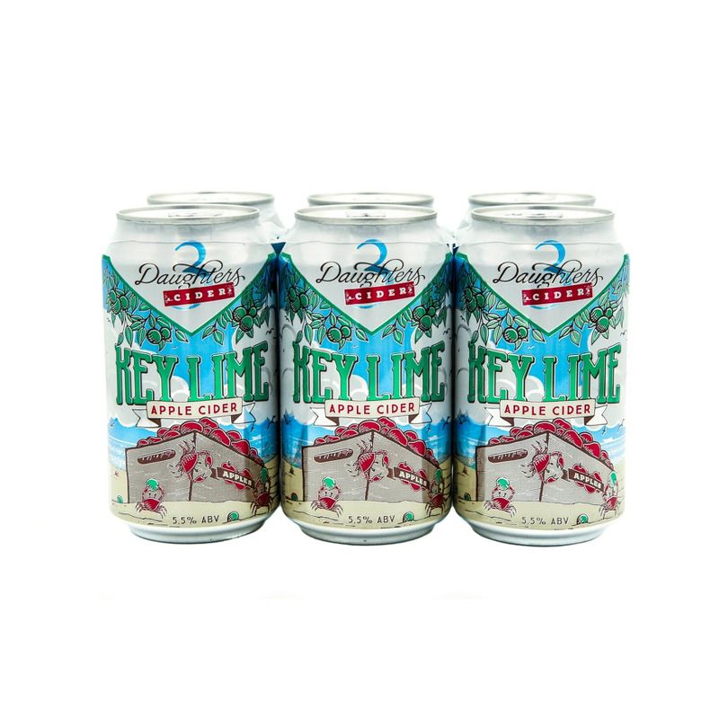 3 Daughters Key Lime Hard Cider - 6pk/12 fl oz Cans