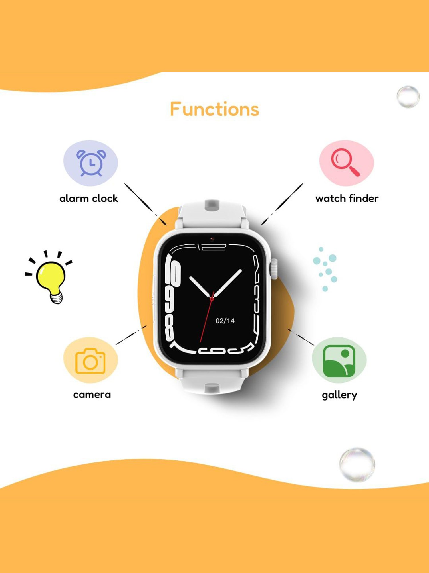 Turet Taffy 4G Smartwatches for Kids with Live Tracker GPS Watch, Waterproof, Long Battery (White)