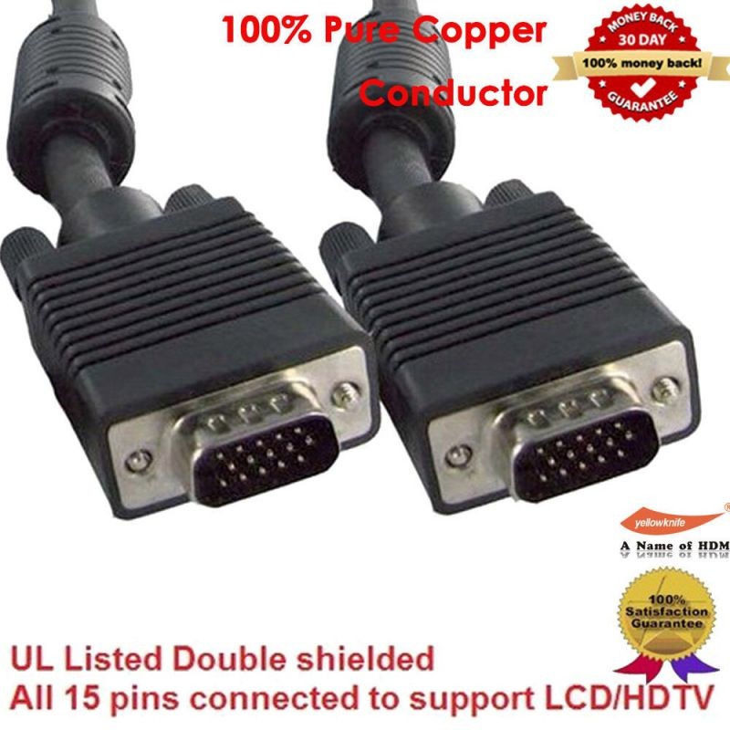 Mini DisplayPort to VGA Female Adaptor for Mac+6FT SVGA VGA Monitor Male Cable