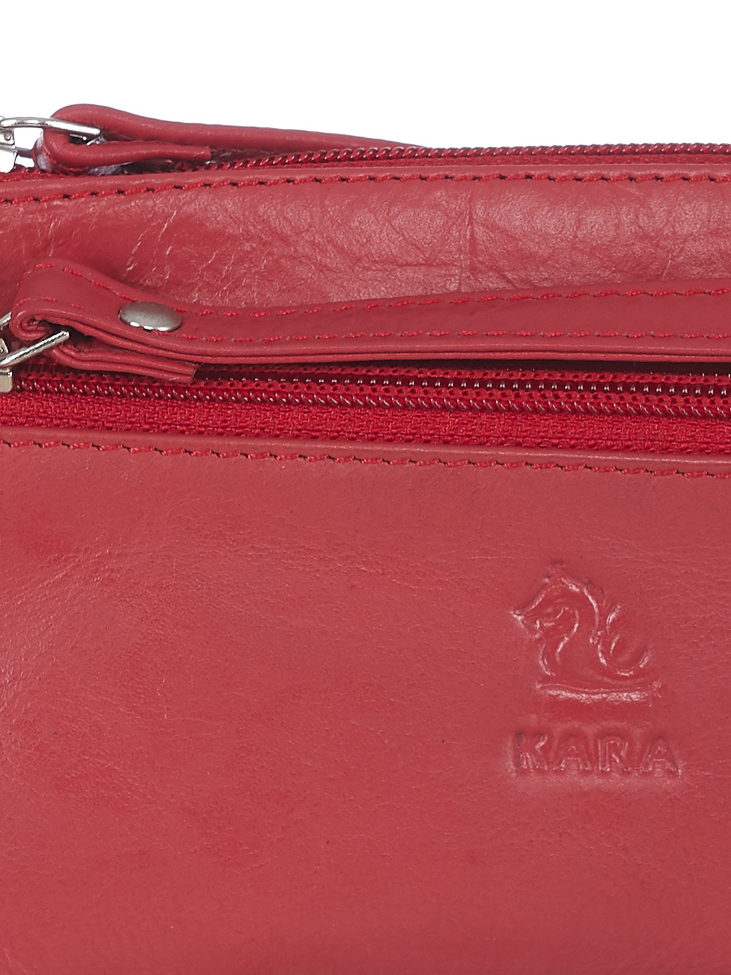 Kara Red Solid Wristlet Pouch for Women