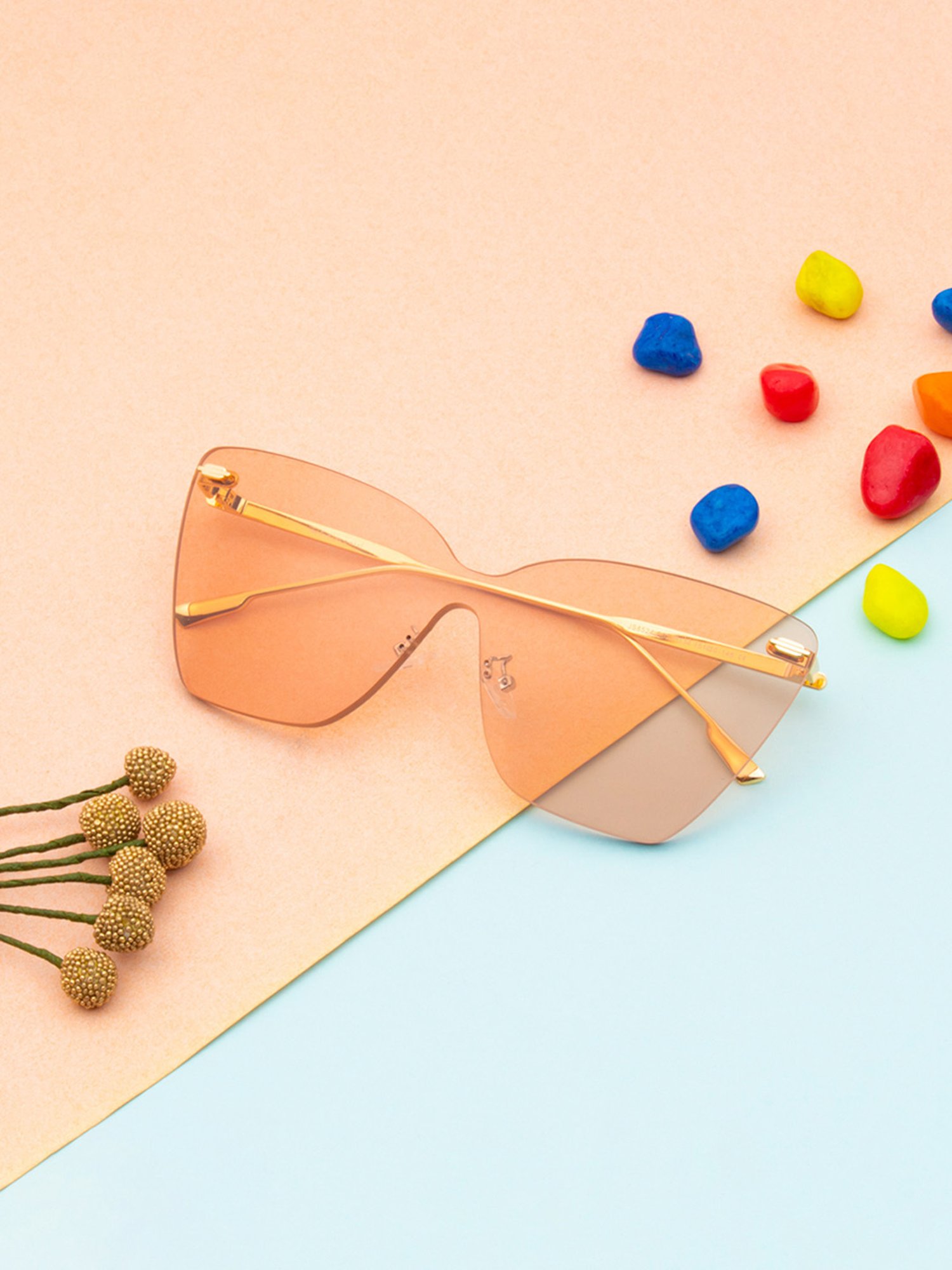 Ted Smith Pink Cat Eye UV Protection Sunglasses for Women