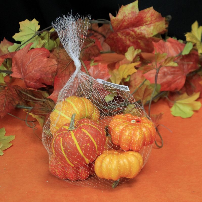 Home Decor 3.0" Pumpkin Set Of 6 Orange Fall Thanksgiving  -  Decorative Figurines