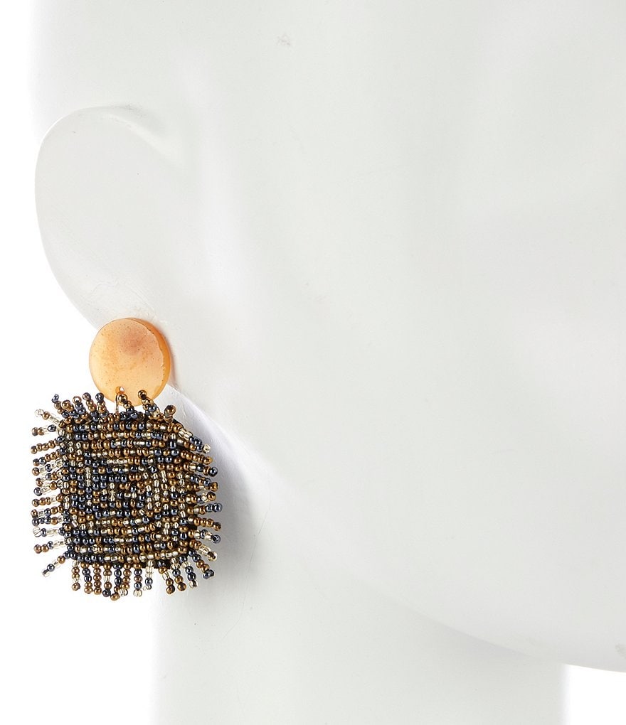 Anna & Ava Beaded Square Earrings