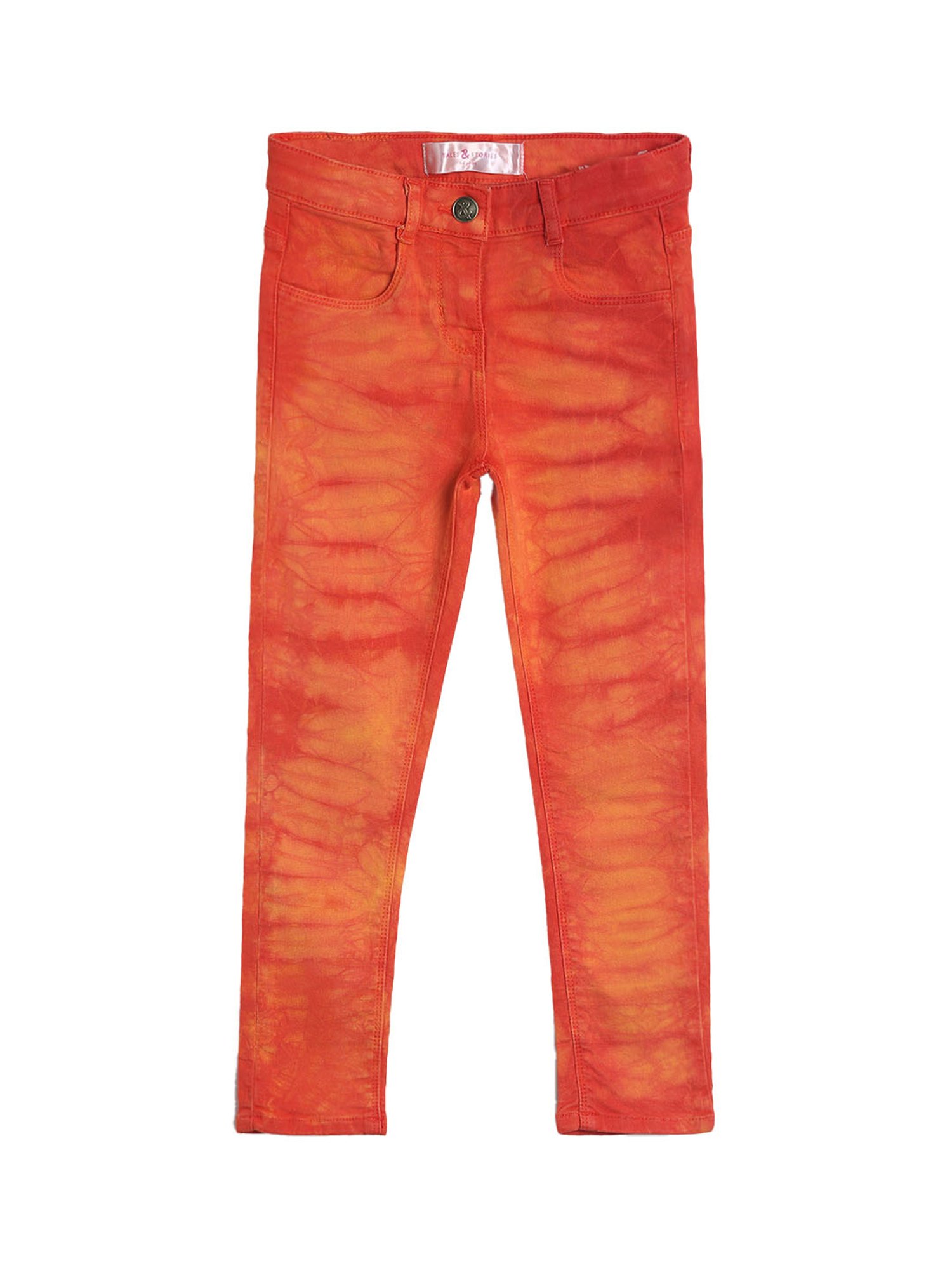 Tales & Stories Boys Orange Printed Trousers