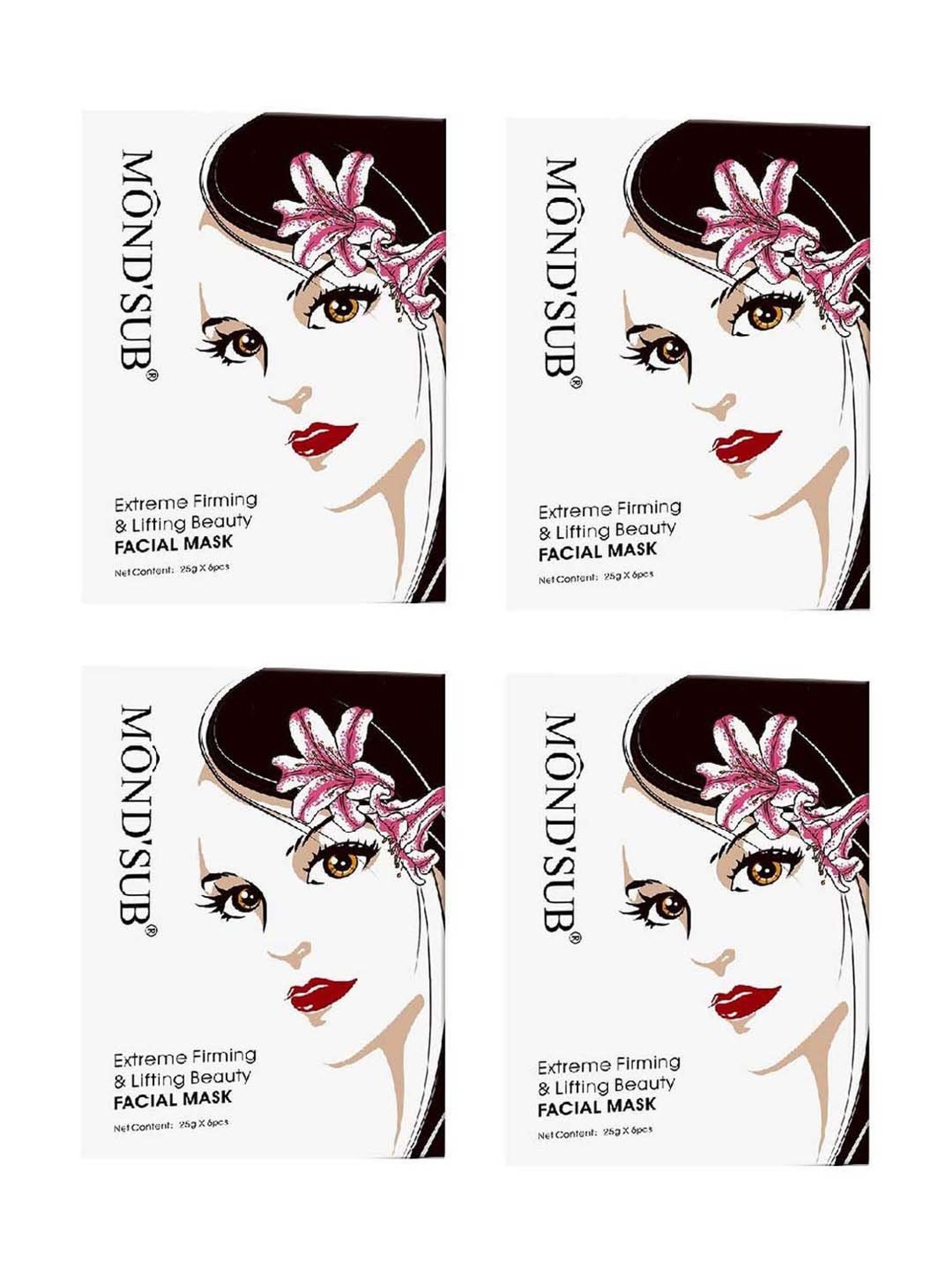 MONDSUB Extreme and Firming Face Sheet Masks (Pack of 4) - 25 gm Each