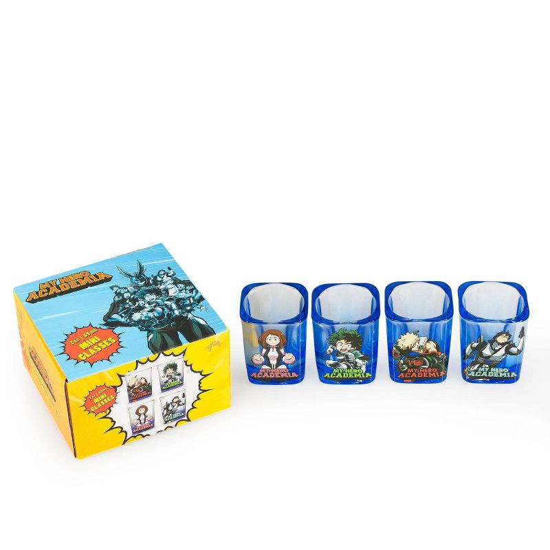 Just Funky My Hero Academia 2oz Square Shot Glass 4 Pack