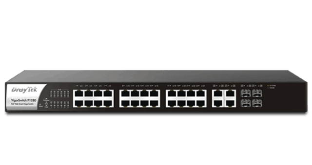 Draytek VigorSwitch P1280-IPT 24 Port PoE WebSmart Gigabit Switch
