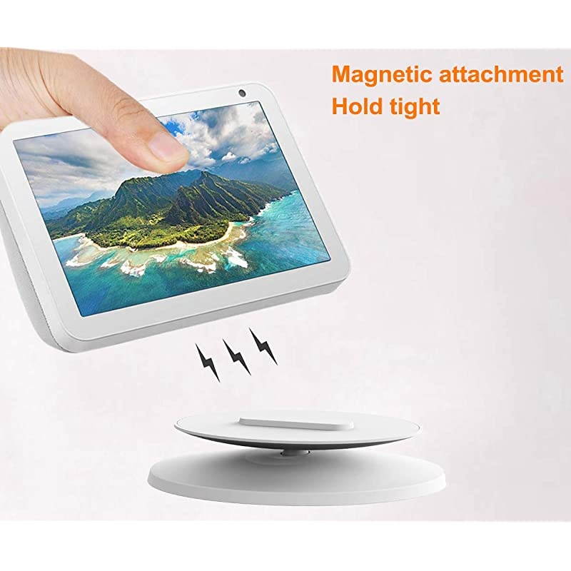 Stand for Echo Show 5 and Show 8 Adjustable Mount Accessories for  Alexa Show Magnetic Attachment Swivel Tilt Function AntiSlip Base 2019 Release White