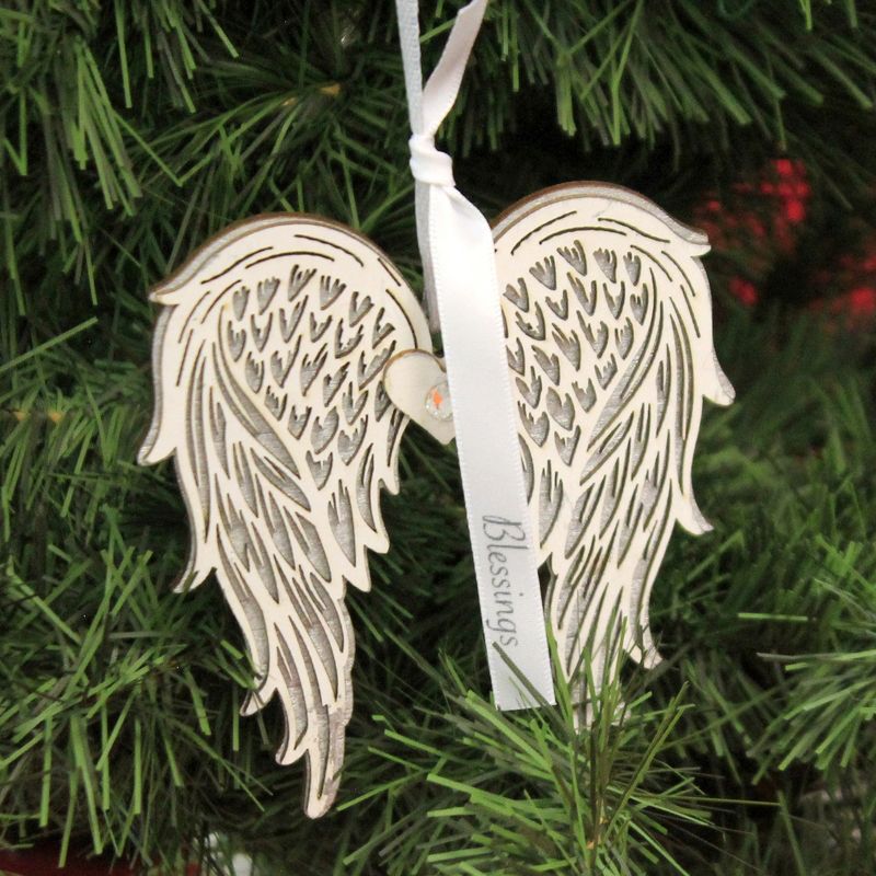 Holiday Ornament 4.0" Blessings Wing Angel Support Comfort  -  Tree Ornaments