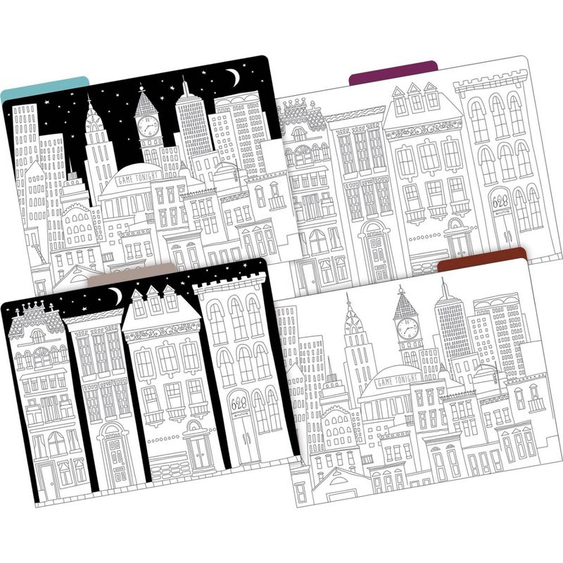 Barker Creek 24pk Color Me! Cityscapes Letter Size File Folders Design Set
