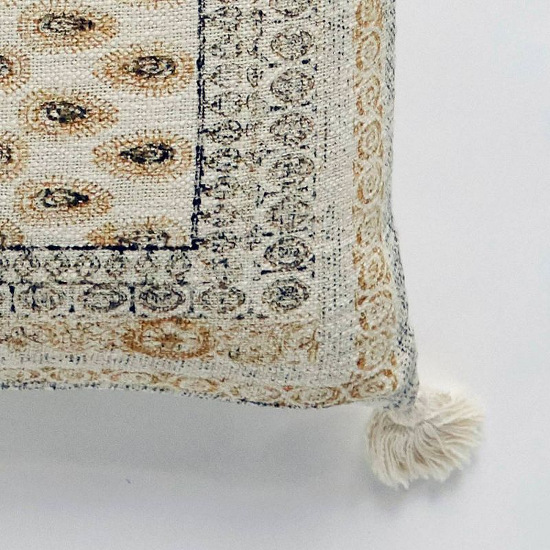 20"x40" Oversize Geo Framed Lumbar Throw Pillow Black/Ochre - Patina Vie