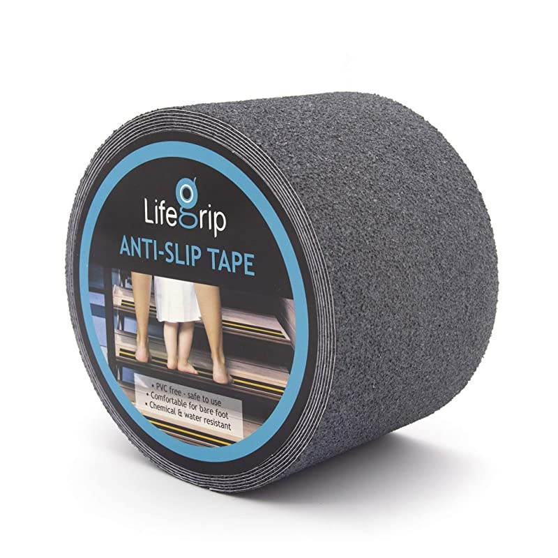 Anti Slip Safety Tape, Non Slip Stair Tread, Textured Rubber Surface, Comfortable for Barefoot, 4 inch X 30 foot, Grey