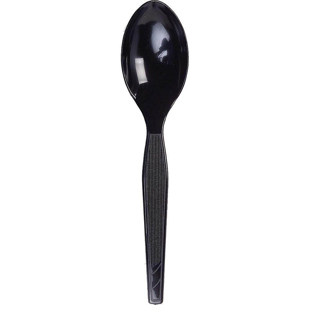 Dixie Medium Weight Black Plastic Utensils - 100 / Box - 1000 Piece(s) - 1000/Carton - 1000 x Teaspoon - Plastic, Polystyrene - Black