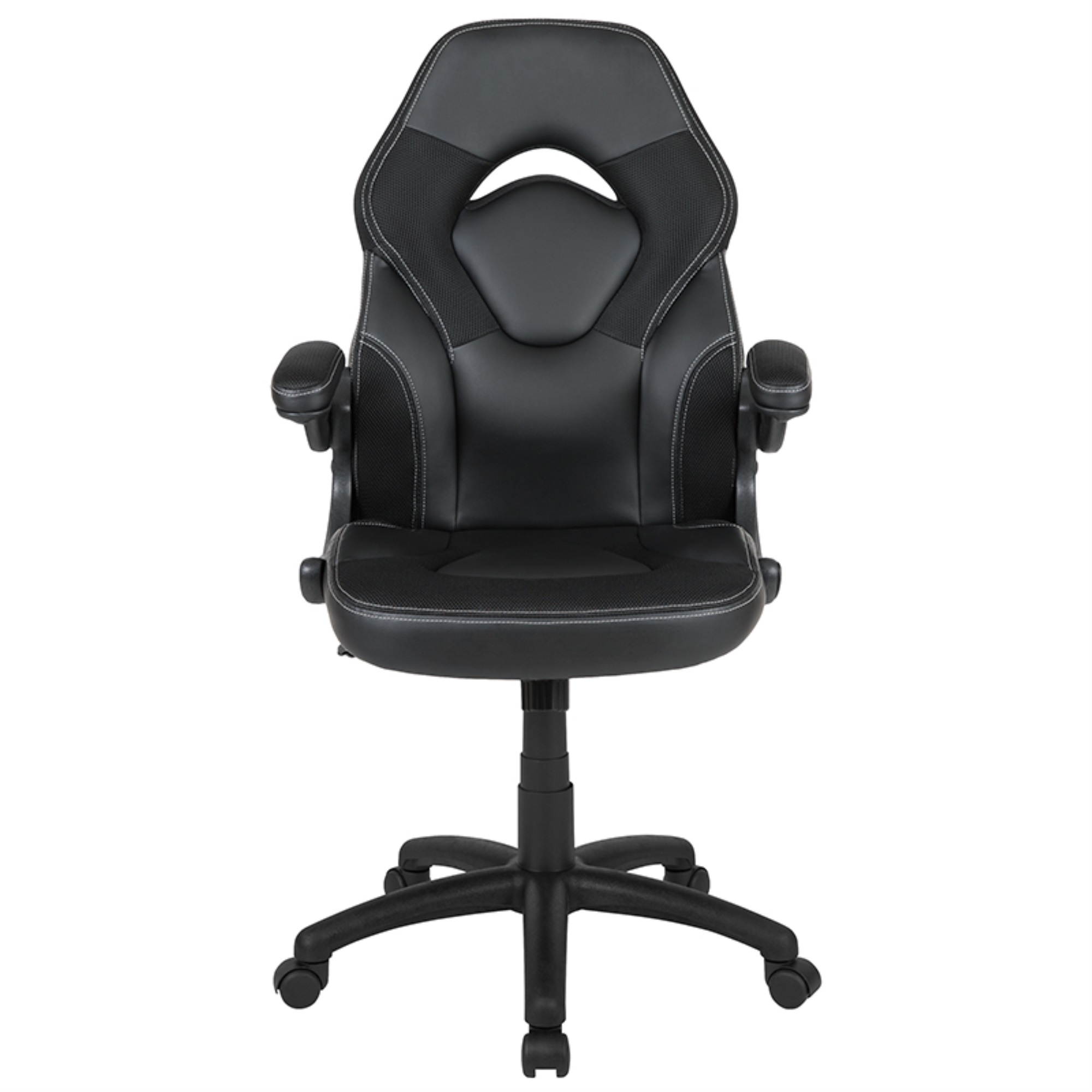 Flash Furniture X10 Gaming Chair Racing Office Adjustable Swivel Chair with Flip-up Arms - Black LeatherSoft