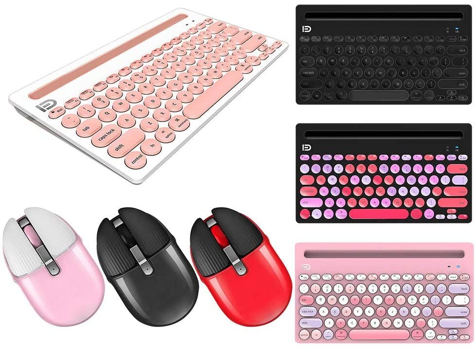 Y-QUARTER Universal Mini Keyboard, Integrated Card Slot and Body 79 Keys Lipstick Girl Powder Bluetooth Wireless 2.4G Dual-Mode Mobile Phone Tablet Desktop Gaming Keyboard