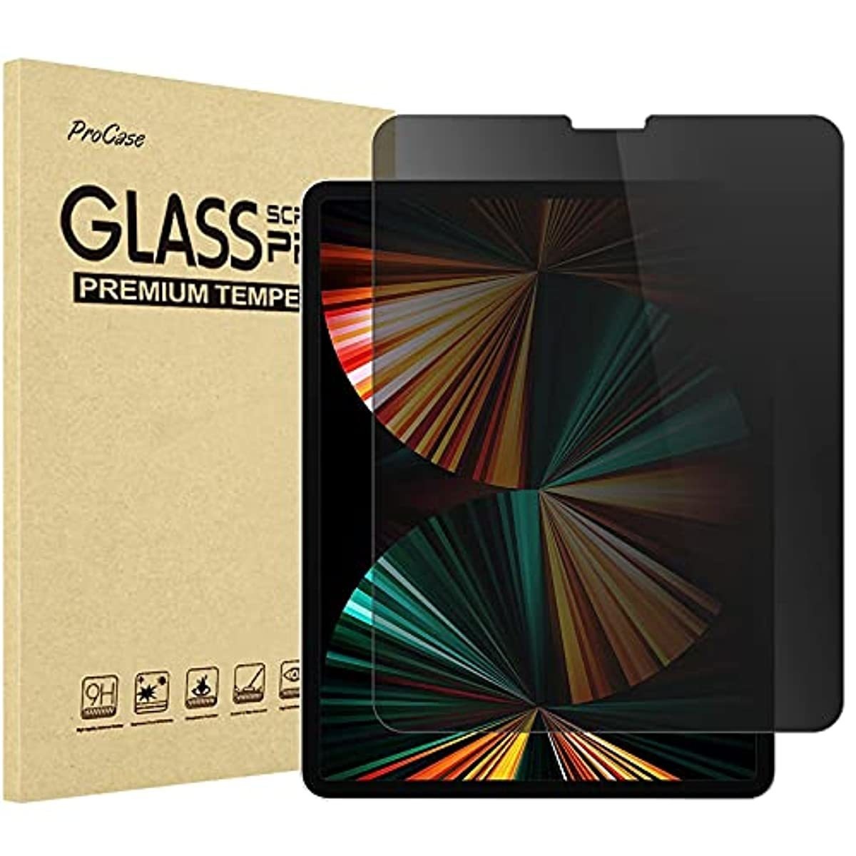 ProCase iPad Pro 12.9 Case 2 [Support Apple Pencil 2 Charging] Bundle with iPad Pro 12.9 Inch Privacy Screen Protector 2 2018