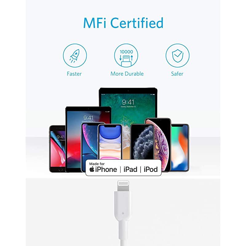 USB C to Lightning Cable 6ft 2Pack Apple MFi Certified Powerline II for iPhone 12 Pro Max 1211 ProXXSXR 8 PlusAirPods Pro Supports Power Delivery White