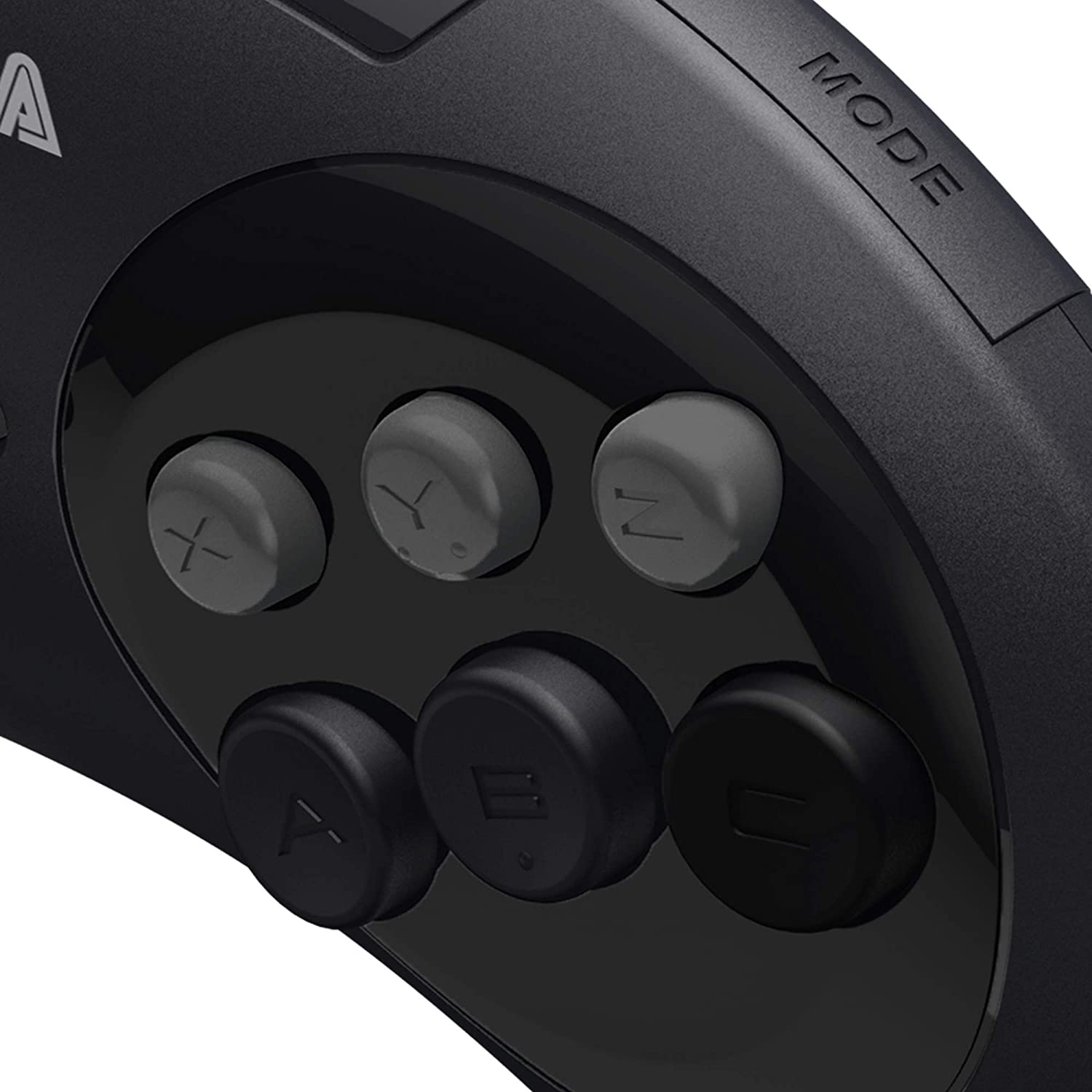 Retro-Bit Sega Genesis USB Controller 6-Button Arcade Pad for Sega Genesis Mini, PS3, PC, Mac, Steam, Switch - USB Port - Black RB-SGA-035
