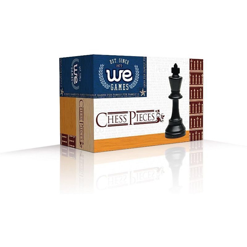 WE Games Plastic Staunton Tournament Chess Pieces in Black and Cream - 3.75 in King