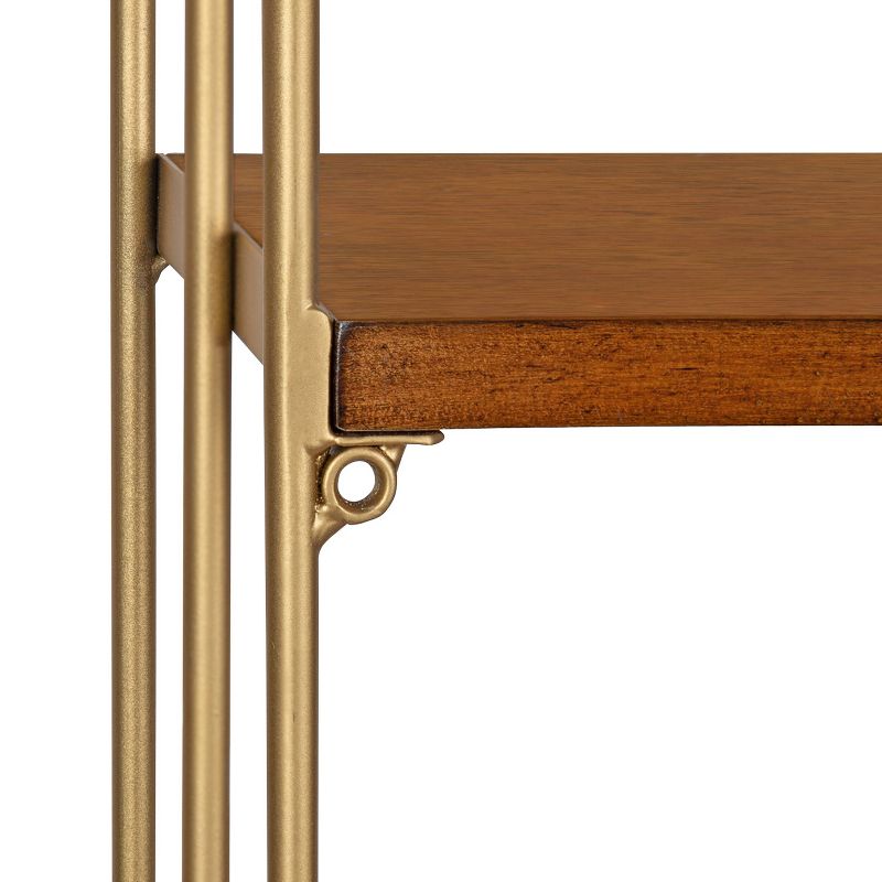 18" x 34" Lora Mid-Century Wall Shelf Walnut Brown - Kate & Laurel All Things Decor