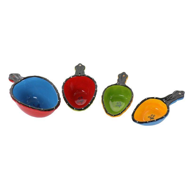 Gibson Elite Pueblo Springs 4 Piece Hand Painted Ceramic Measuring Scoop Set in Assorted Colors