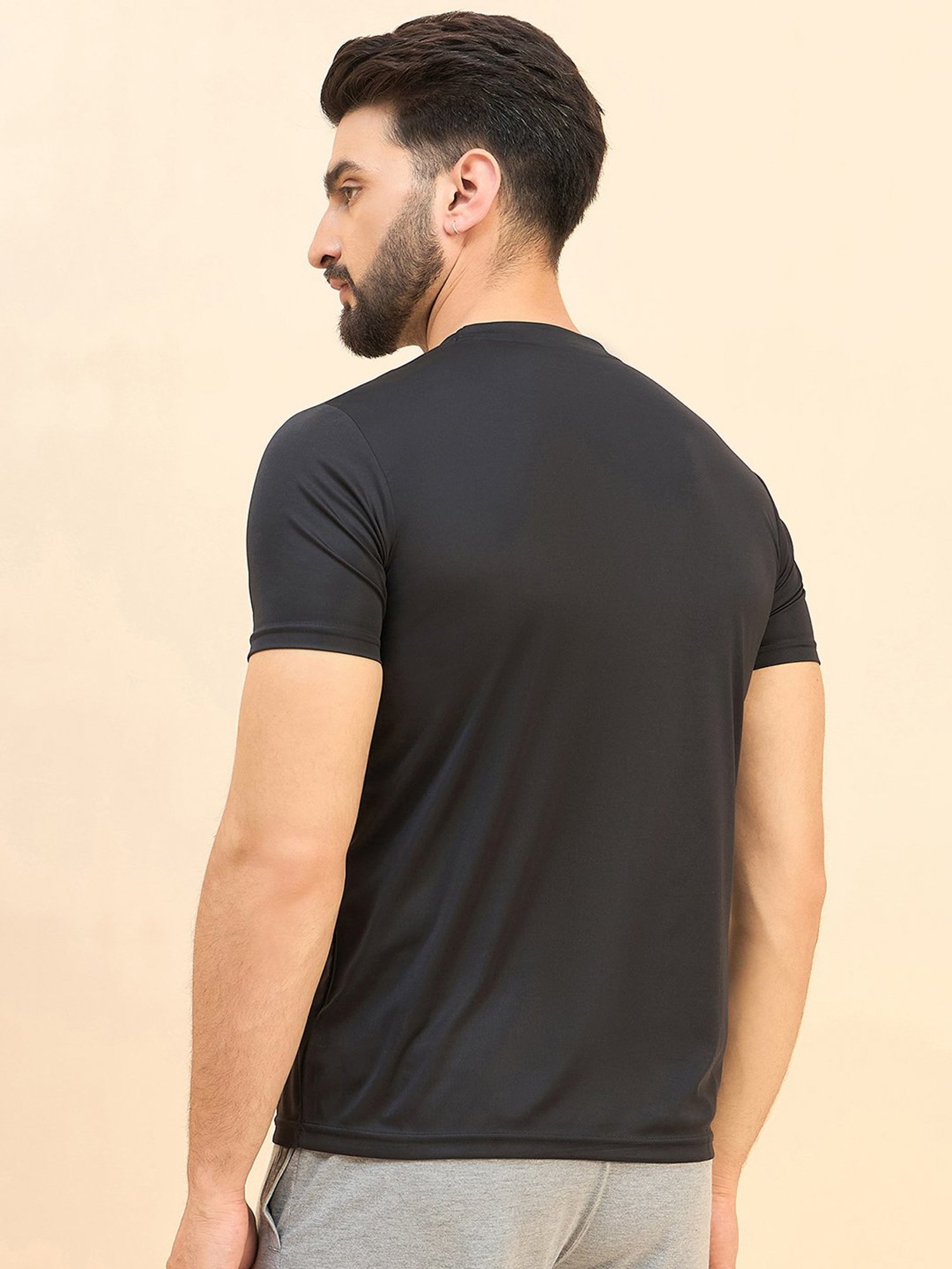 Sweet Dreams Black Regular Fit Printed Crew T-Shirt