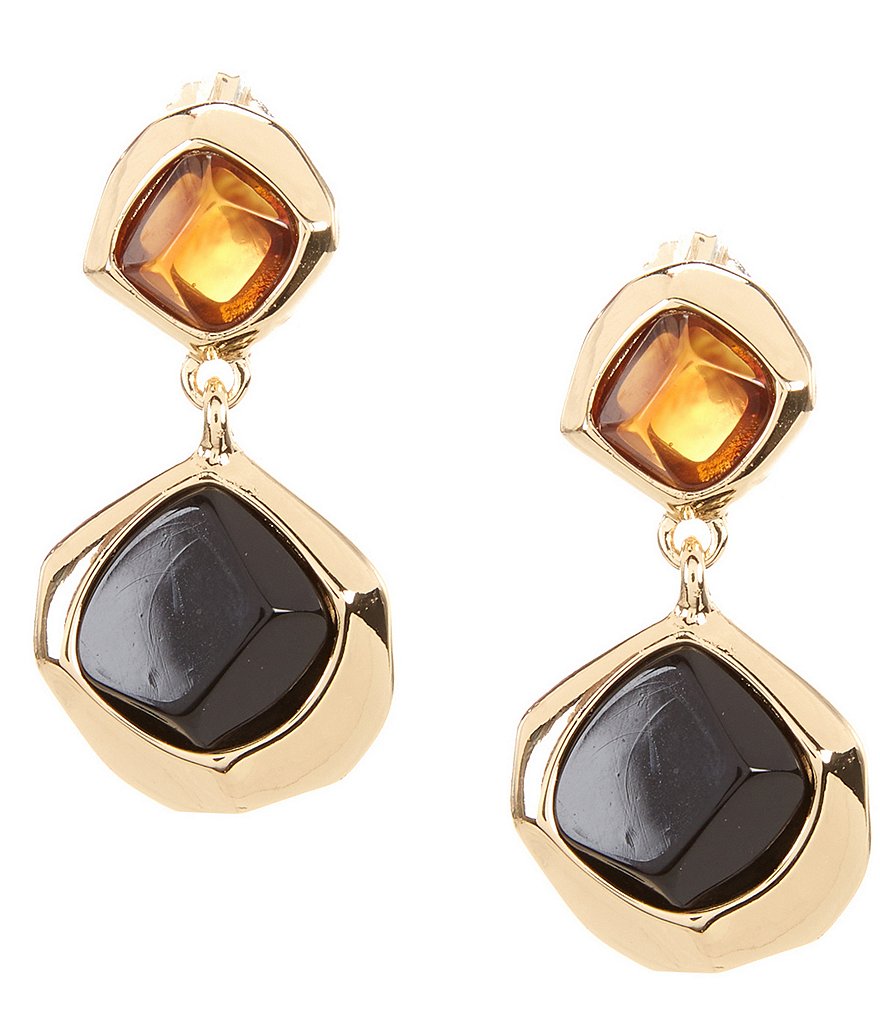 Double Stone Drop Earrings