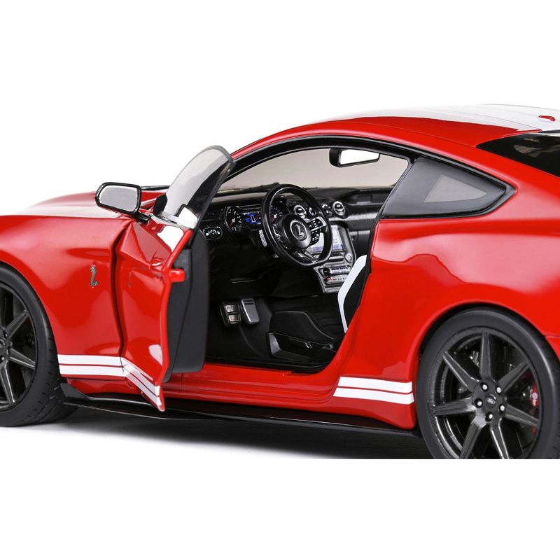 2020 Ford Mustang Shelby GT500 Red with White Stripes 1/18 Diecast Model Car by Solido