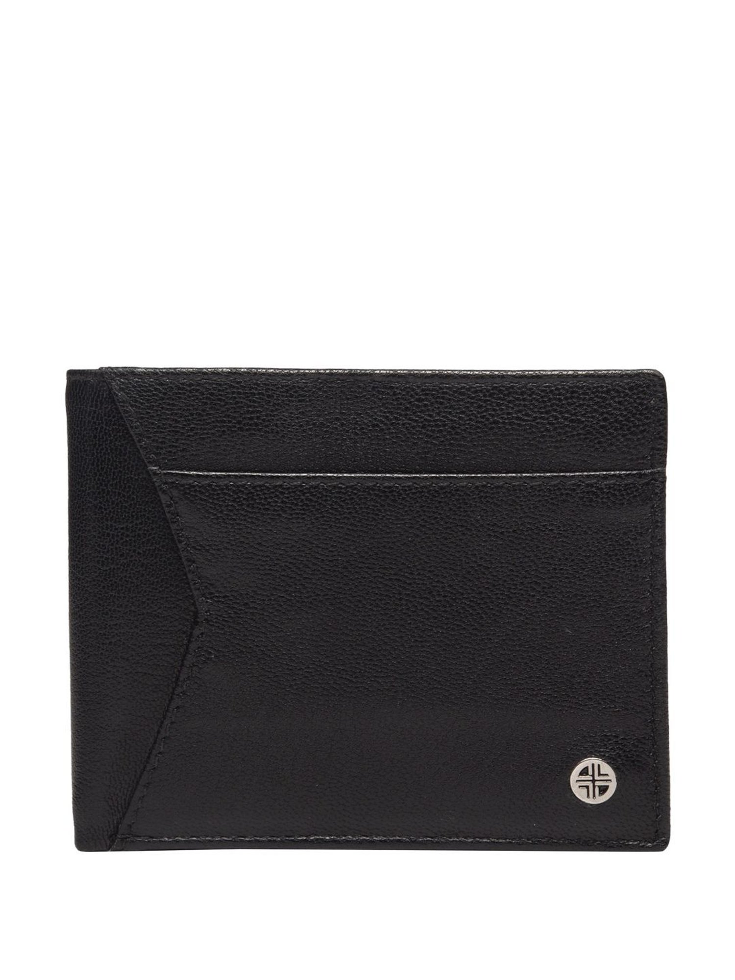 Carlton London Black Formal Leather Bi-Fold Wallet For Men