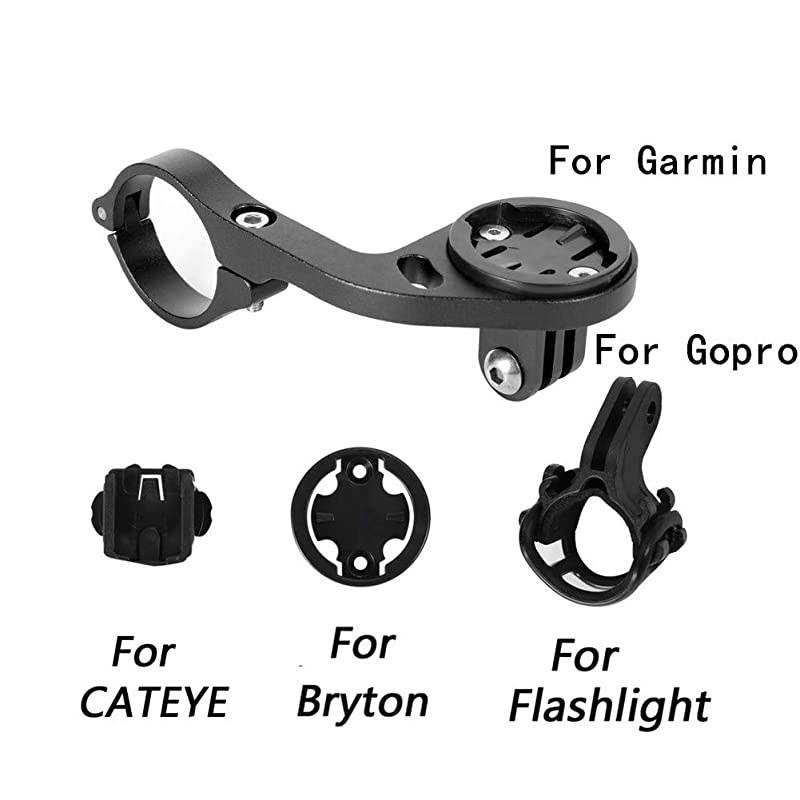 Bike OutFront Mount Bicycle Handlebar Combo Mount for Garmin Bryton Gopro FlashlightCompatible with 318mm 254mm Handlebar Black