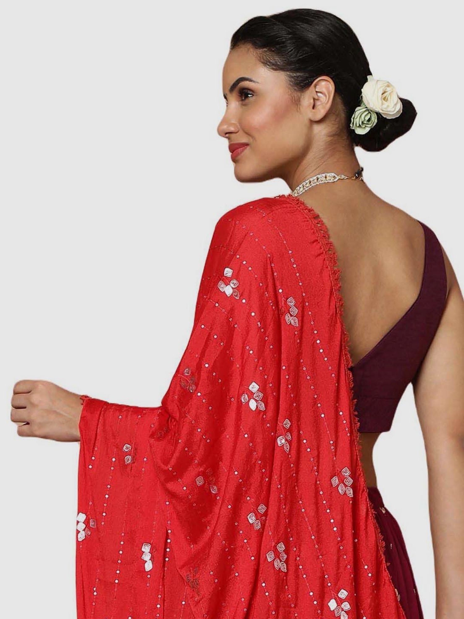 Salwar Studio Purple Textured Readymade Blouse