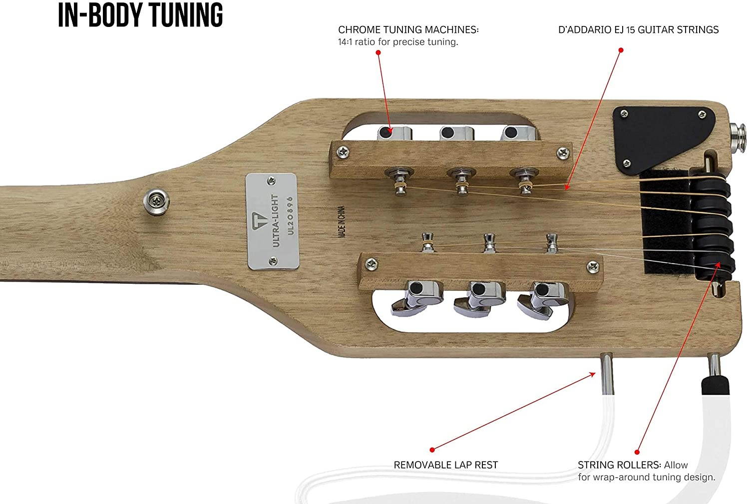 Traveler Guitar Ultra-Light 6 String Acoustic-Electric Guitar, Right, Mahogany, (ULA MHIL)