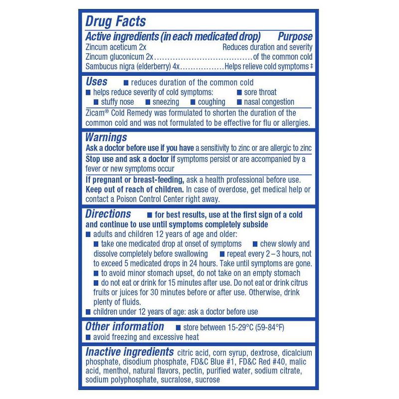 Zicam Medicated Fruit Drops - Elderberry - 25ct