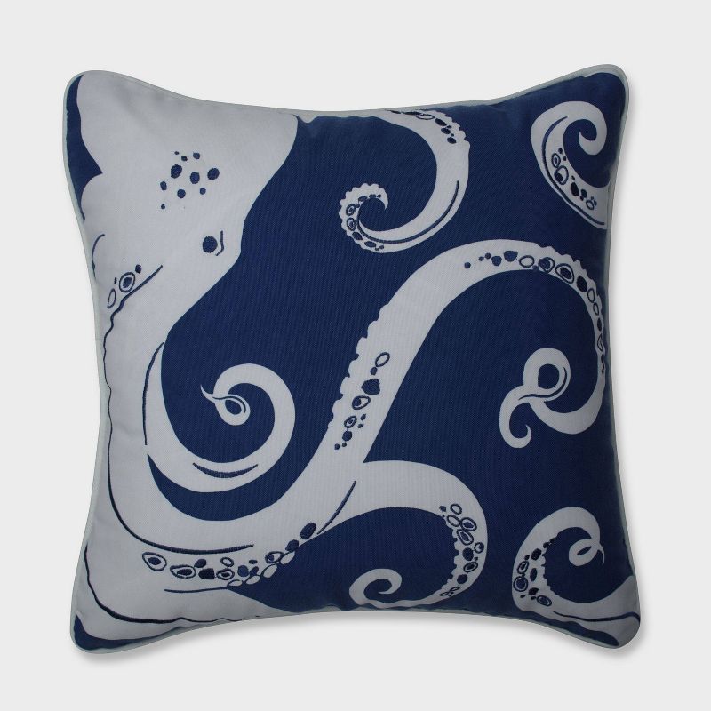 Ollie Octopus Throw Pillow Blue - Pillow Perfect