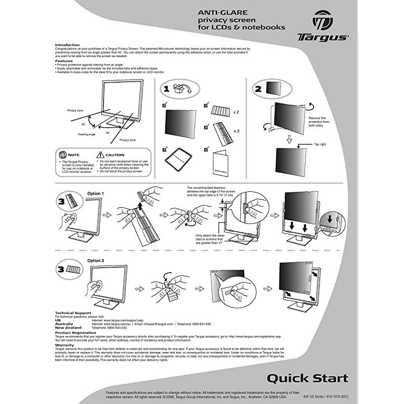 4Vu Privacy Screen Filter for 15Inch Widescreen 43 Ratio Laptop Computer LandscapePortrait View Blue Light Filter to Protect Eye Strain ASF15USZ