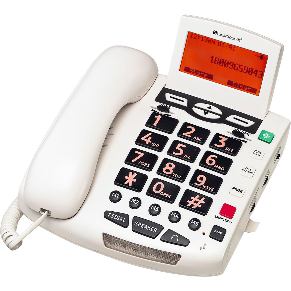 CLEARSOUNDS CSC600W Telephone,Corded,White