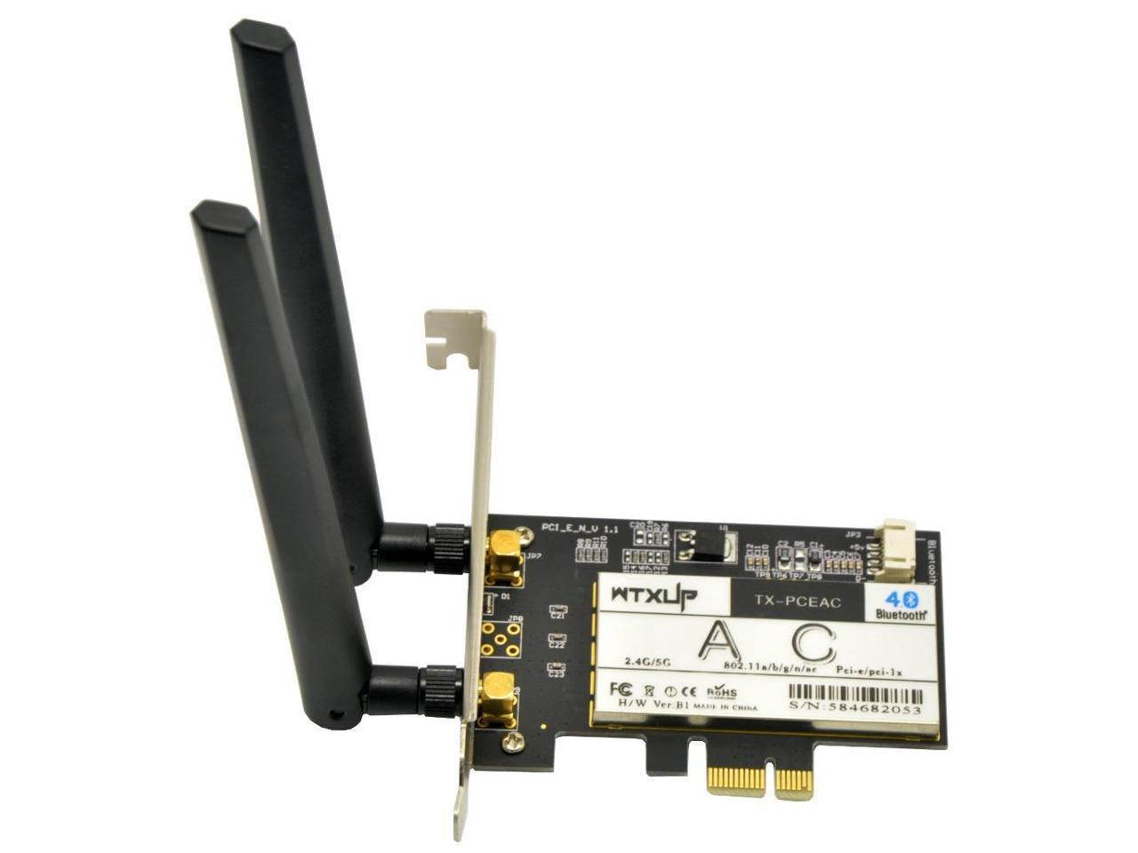 EFS  Dual Band PCIe Wireless Adapter Desktop Wifi Card Intel 7265ac Wifi+Bluetooth4.2 2.4G 300Mbps 5G 867Mbps 802.11a/b/g/n/ac for Win7/8/10/Linux