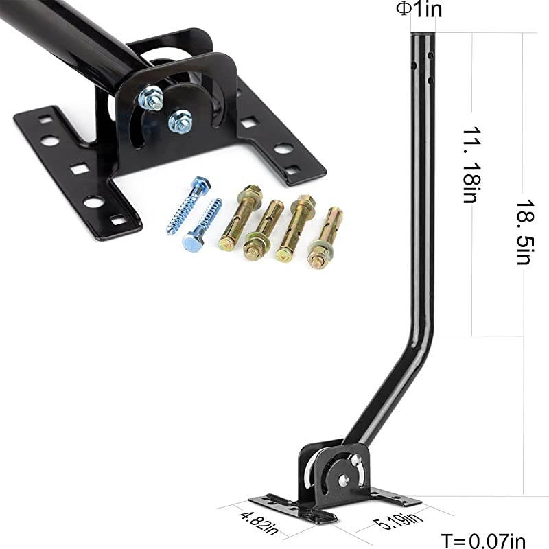 Outdoor Digital HD TV Antenna 150 Miles Motorized 360 Degree Rotation with Mounting Pole and 40FT RG6 Coax Cable - UHF/VHF / 1080P / 4K Snap-On Installation