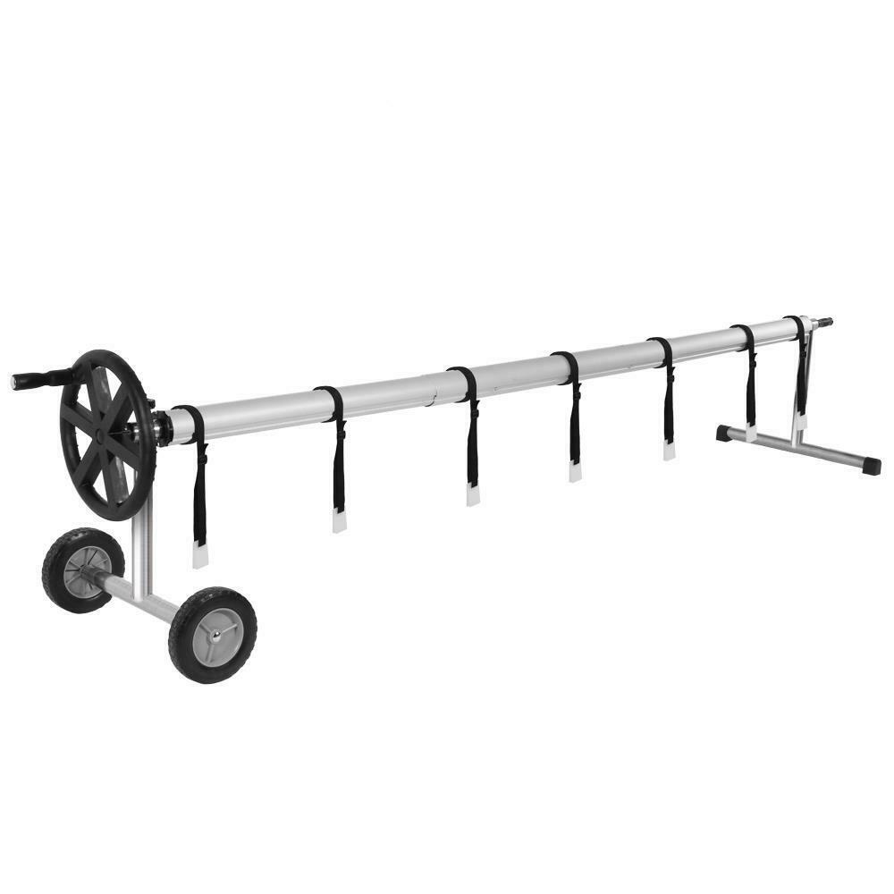 18FT Pool Cover Reel Set Aluminum Solar Swimming Inground Cover Blanket Reel