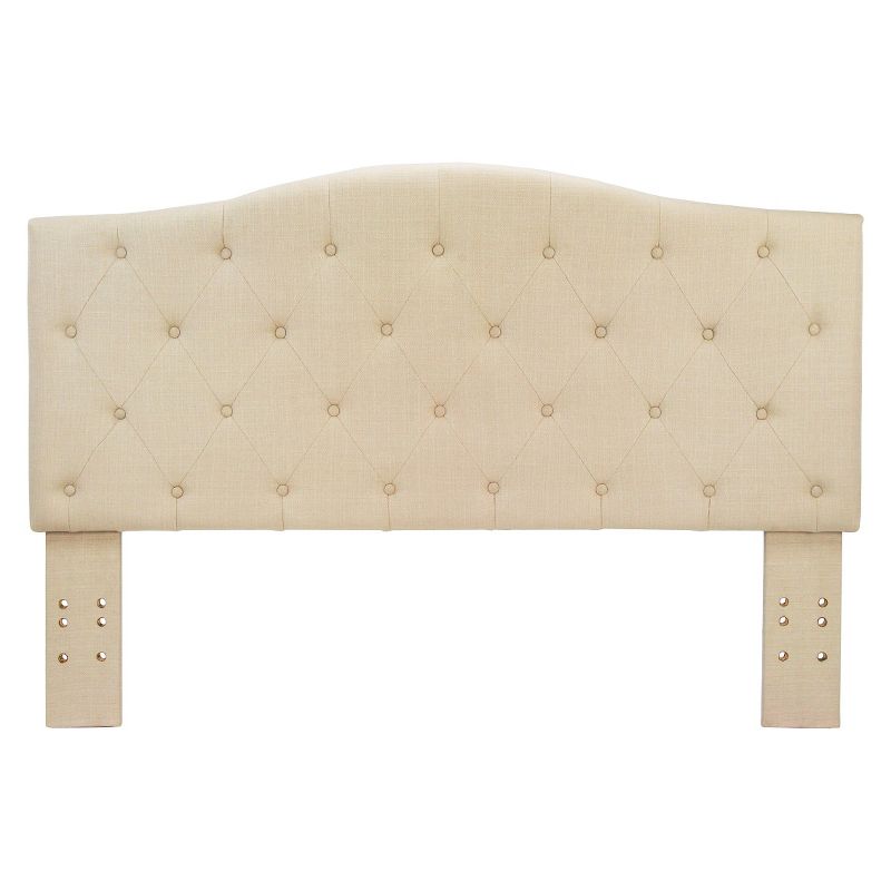Delphi Button Tufted Adjustable Linen Twin Headboard Ivory - miBasics