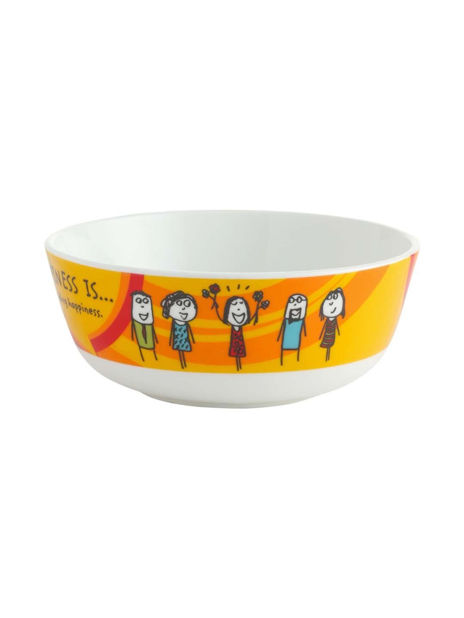 Clay Craft Happiness Multicolor Ceramic Snack Bowls (350 ML ) - Set of 4